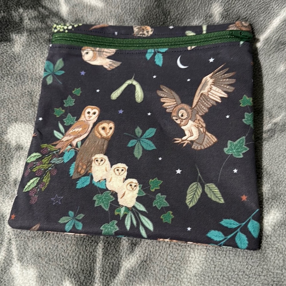 Cottagecore Owl zip pouch